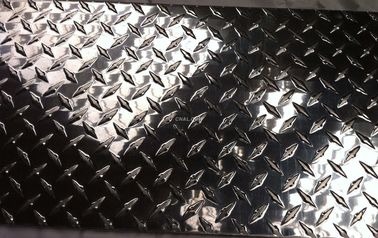 China Polished Aluminum Diamond Plate , Coil Metal Tread Plate 1220 x 2440mm supplier